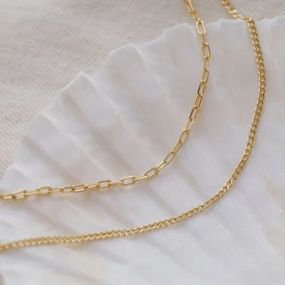 Layered Link Necklace Set | 18k Gold Filled - Picture 4 of 10